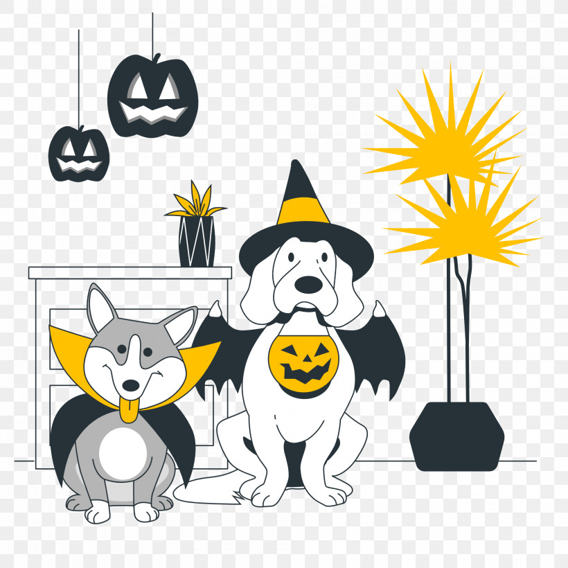 Halloween, PNG, 2000x2000px, Halloween, Cartoon, Cat, Dog, Flower Download Free