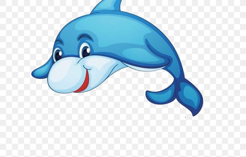 Dolphin Cartoon Royalty-free Illustration, PNG, 650x524px, Dolphin, Animal, Aquatic Animal, Beak, Blue Download Free