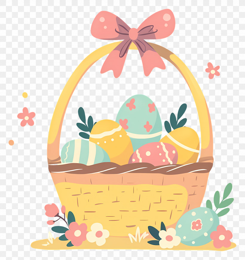 Personalized Easter Baskets - Colorful Basket With Easter Eggs PNG