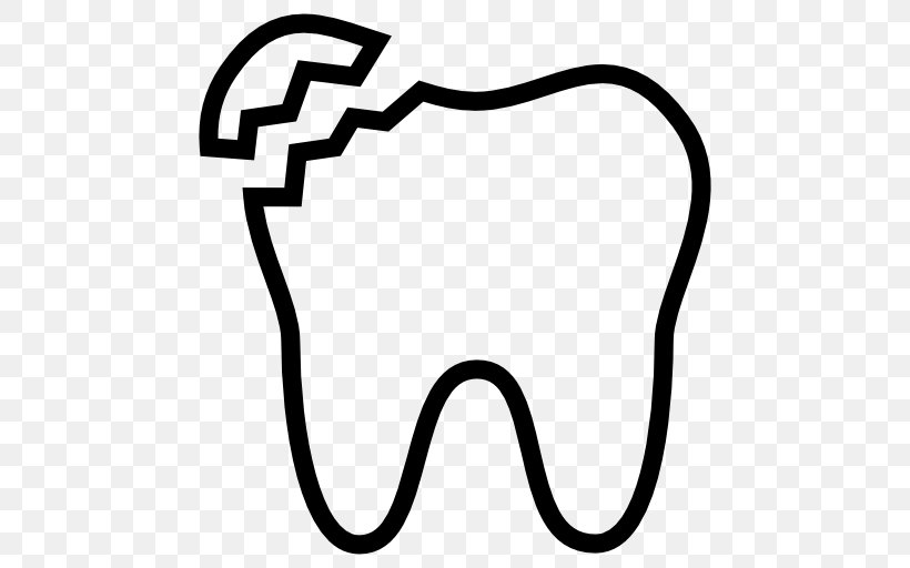 Human Tooth Dentistry Crown, PNG, 512x512px, Tooth, Area, Black, Black And White, Cracked Tooth Syndrome Download Free