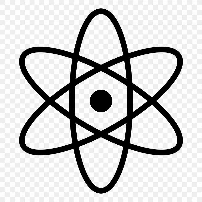 Symbol Atom, PNG, 2000x2000px, Symbol, Atom, Atomic Nucleus, Atommodell, Black And White Download Free