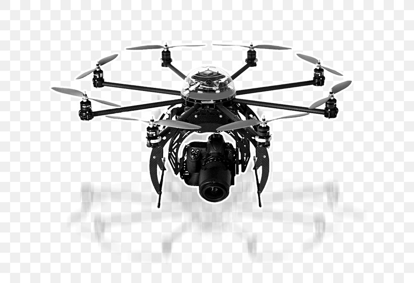 Helicopter Rotor Quadcopter Unmanned Aerial Vehicle Cinemaflight Marketing, PNG, 640x560px, Helicopter Rotor, Aerial Photography, Aircraft, Black And White, Camera Download Free