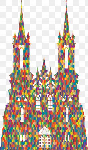 Castle - Silhouette Line Art Clip Art PNG