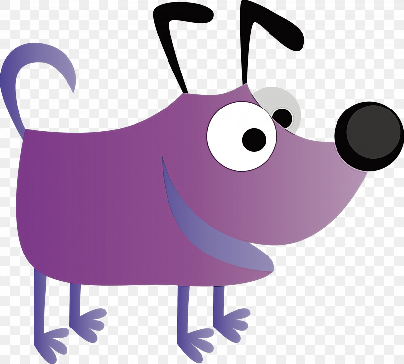Cartoon Purple Violet Snout Animation, PNG, 3000x2702px, Cute Cartoon Dog, Animation, Cartoon, Purple, Snout Download Free