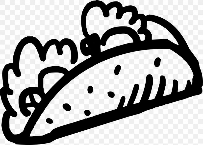 Mexican Cuisine Taco Hot Dog Junk Food Bacon, PNG, 982x702px, Mexican Cuisine, Artwork, Bacon, Black And White, Cuisine Download Free