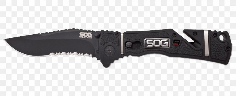 Pocketknife SOG Specialty Knives & Tools, LLC Clip Point Serrated Blade, PNG, 979x402px, Knife, Assistedopening Knife, Blade, Bowie Knife, Clip Point Download Free