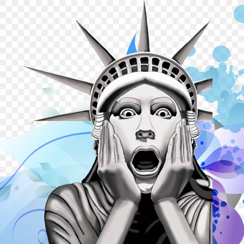 Statue Of Liberty, PNG, 1000x1000px, Watercolor, Cartoon, Flower, Frame, Heart Download Free