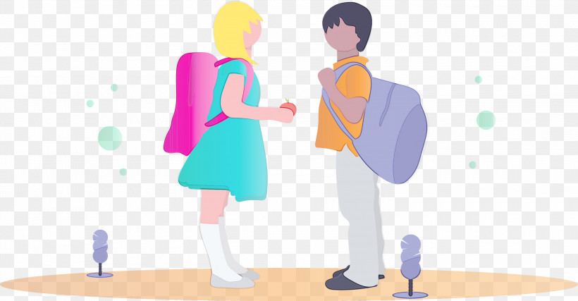 Cartoon Standing Conversation Interaction Gesture, PNG, 3000x1564px, Back To School, Animation, Boy, Cartoon, Conversation Download Free