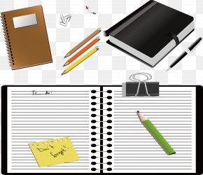 Pencil Clip Notebook - Paper Notebook Notepad Icon PNG