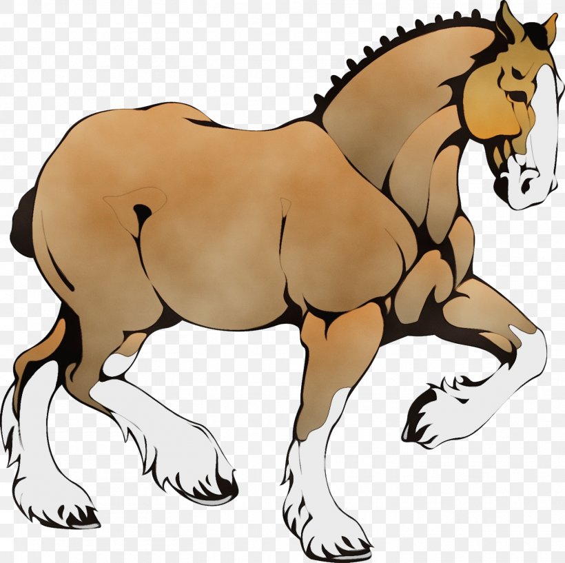 Horse Animal Figure Cartoon Clip Art Pony, PNG, 1458x1454px, Watercolor, Animal Figure, Cartoon, Horse, Line Art Download Free