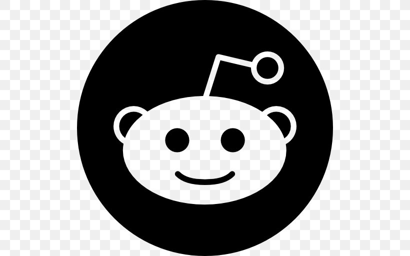 Reddit Logo Social Media, PNG, 512x512px, Reddit, Area, Black And White, Facial Expression, Happiness Download Free