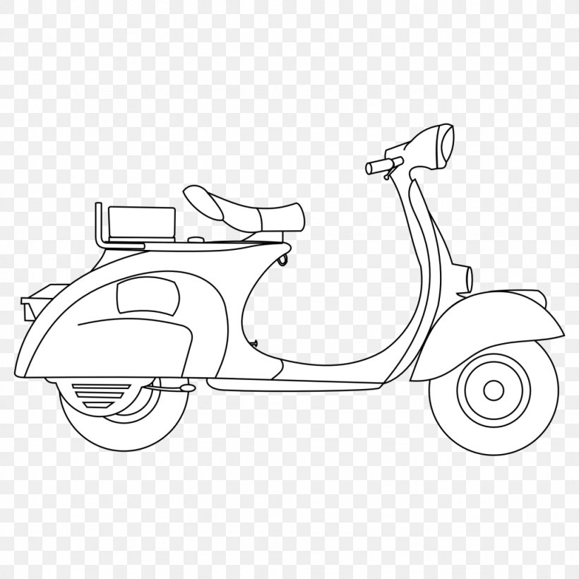 Scooter Vespa Motorcycle Drawing Coloring Book, PNG, 1024x1024px, Scooter, Allterrain Vehicle, Area, Artwork, Auto Part Download Free