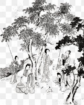 FIG Ancients Play Dates - U53e4u756b Chinese Painting Art Portrait PNG