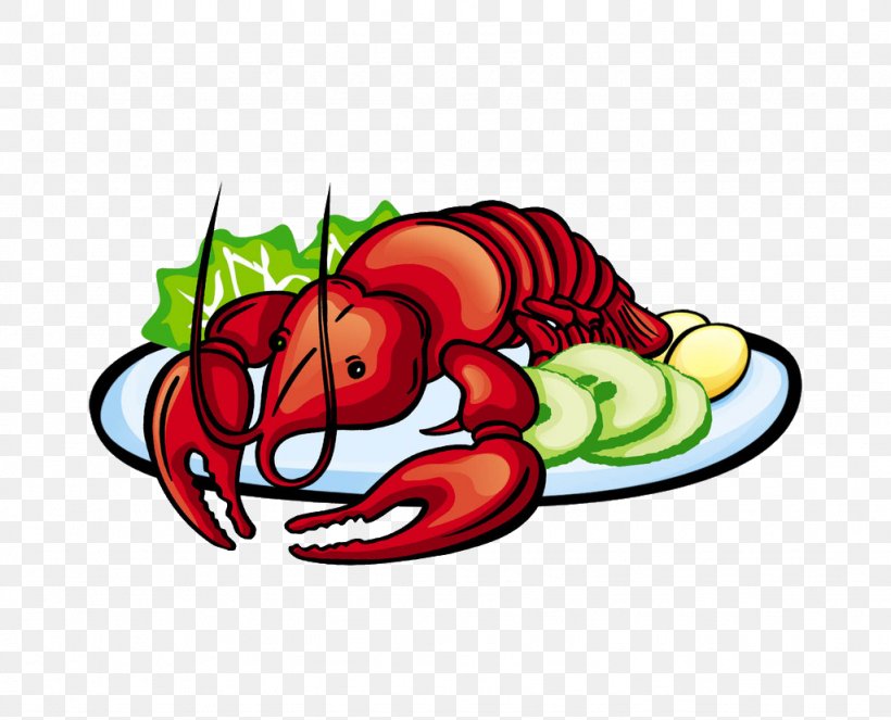 Lobster Seafood Cartoon Palinurus Elephas, PNG, 1024x829px, Watercolor, Cartoon, Flower, Frame, Heart Download Free