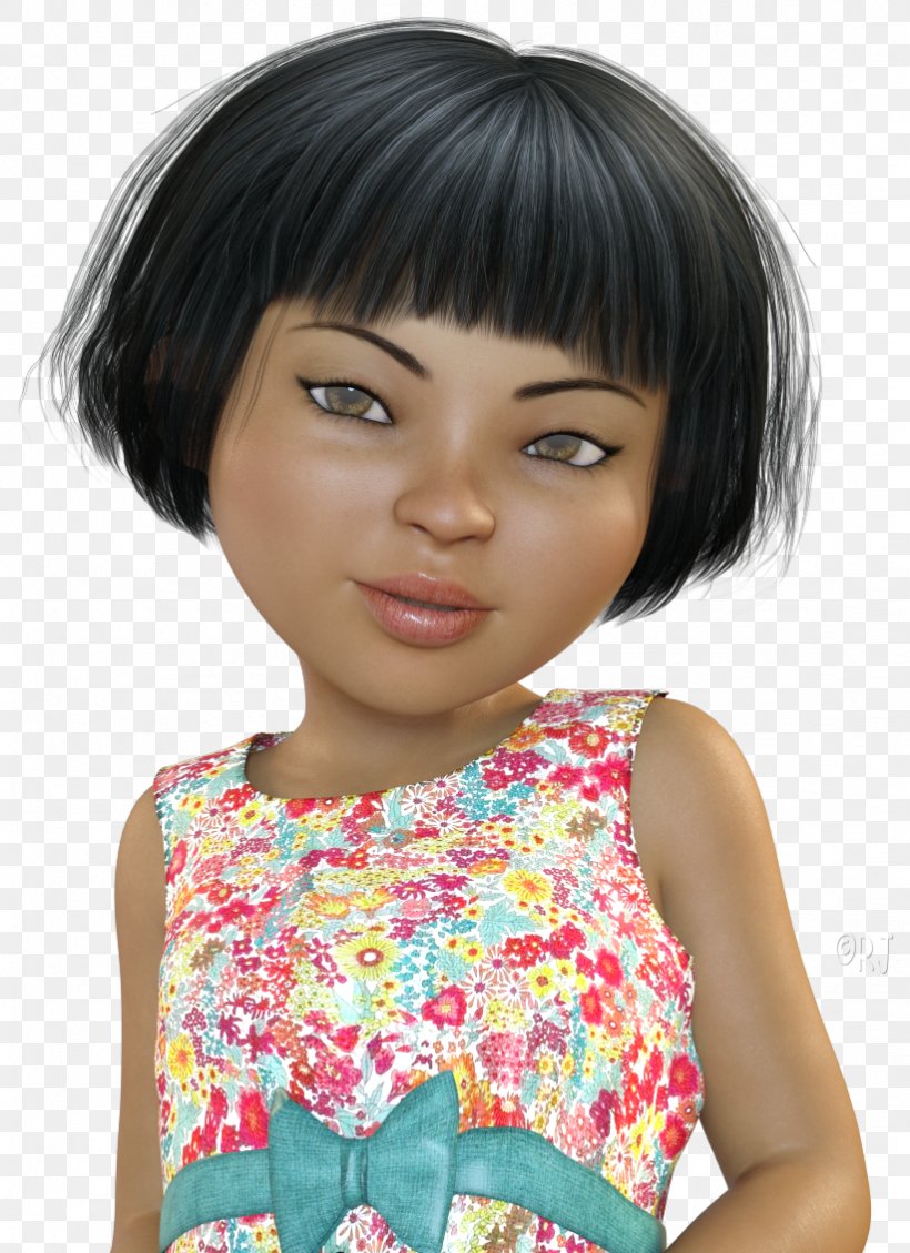 Black Hair Hair Coloring Bangs Child Actor Bob Cut, PNG, 822x1132px, Watercolor, Cartoon, Flower, Frame, Heart Download Free