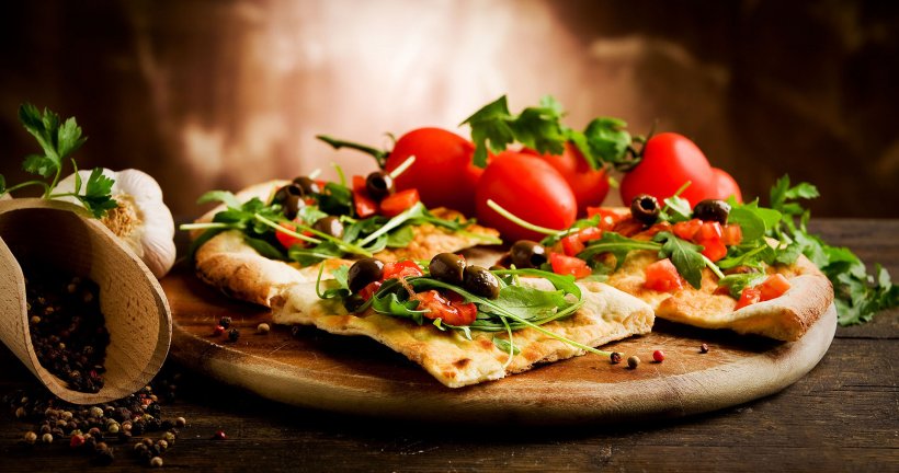 Pizza Knight Italian Cuisine Vegetarian Cuisine Food Photography, PNG, 1920x1013px, Pizza, Baking, California Style Pizza, Cuisine, Delivery Download Free