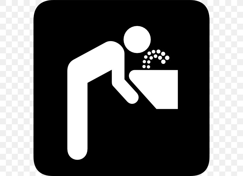 Drinking Fountains Drinking Water Sign, PNG, 594x595px, Drinking Fountains, Area, Black And White, Brand, Decal Download Free