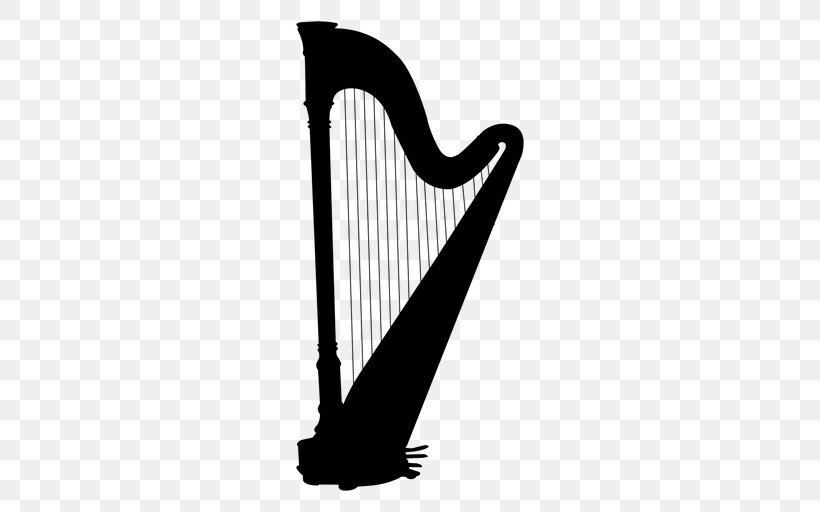 Celtic Harp Silhouette Musical Instruments, PNG, 512x512px, Watercolor, Cartoon, Flower, Frame, Heart Download Free