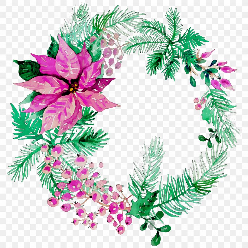 Illustration Wreath Christmas Ornament Floral Design Graphics, PNG, 3960x3960px, Wreath, Branch, Christmas, Christmas Decoration, Christmas Ornament Download Free