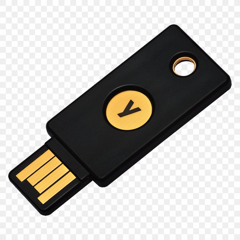 YubiKey Universal 2nd Factor Multi-factor Authentication Computer Security One-time Password, PNG, 1000x1000px, Yubikey, Computer Component, Computer Network, Computer Security, Data Storage Device Download Free