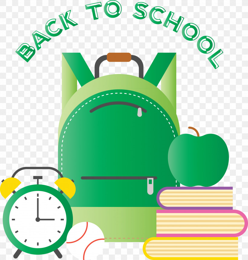 Back To School, PNG, 2864x3000px, Back To School, Area, Cartoon, Green, Line Download Free