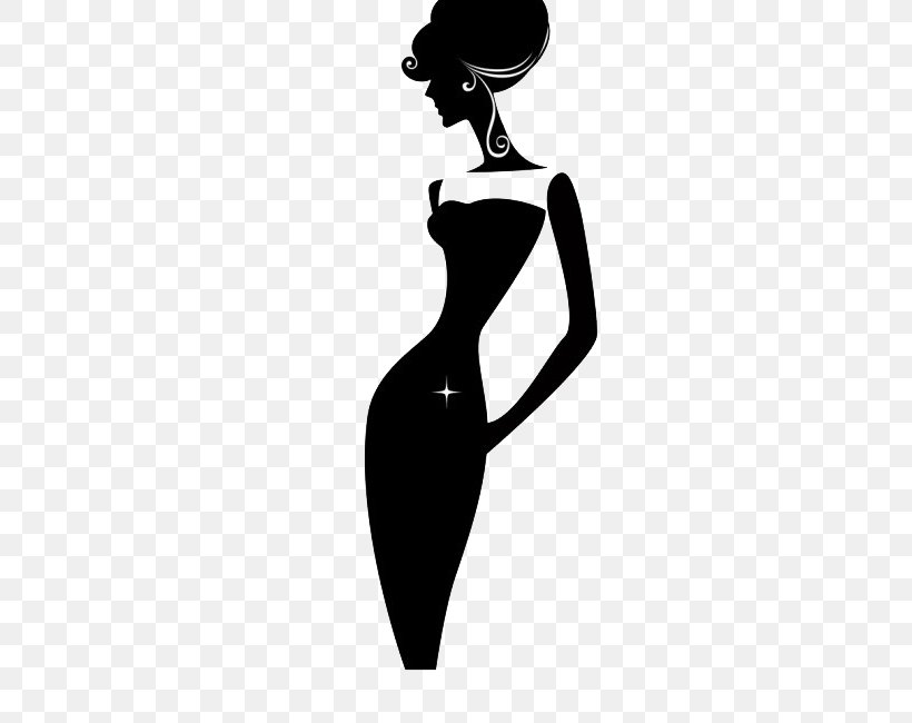 Silhouette Elegance Royalty-free Clip Art, PNG, 591x650px, Silhouette, Black And White, Drawing, Elegance, Fashion Model Download Free