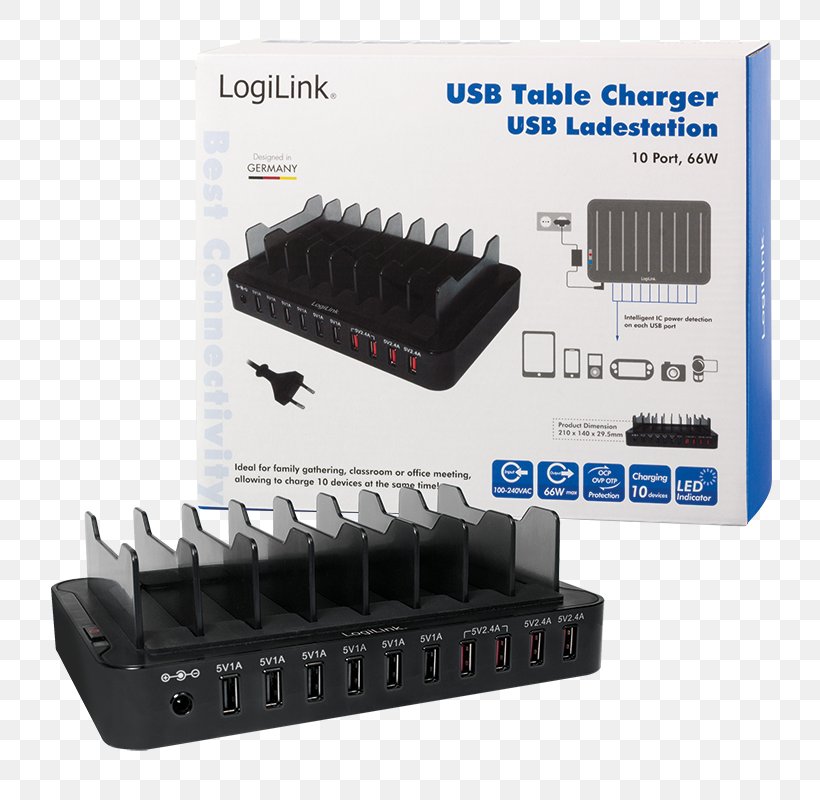 Battery Charger USB Computer Port Ladestation PA0141, PNG, 800x800px, Battery Charger, Ac Power Plugs And Sockets, Adapter, Charging Station, Cigarette Lighter Receptacle Download Free