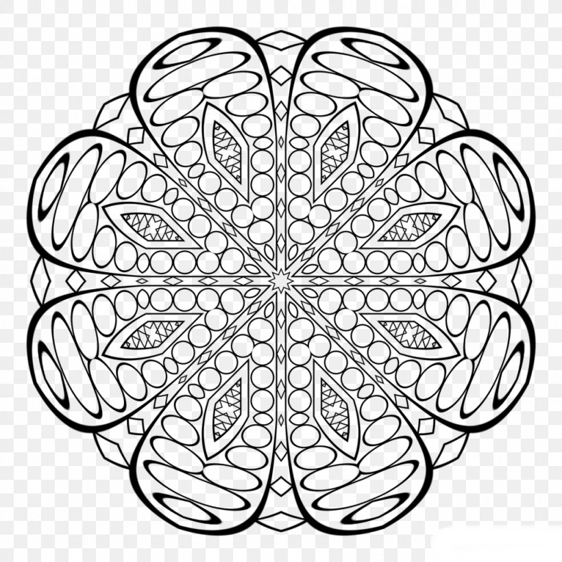 Coloring Book Mandala Child Adult, PNG, 1024x1024px, Coloring Book, Adult, Area, Art, Black And White Download Free