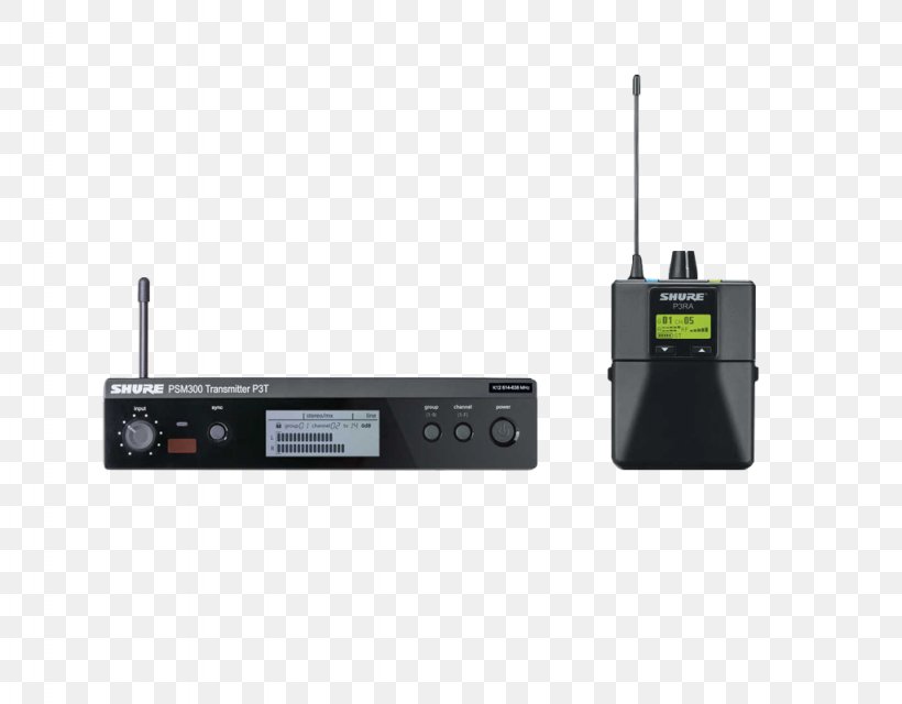 Wireless Microphone Shure P3TRA215CL PSM300 Wireless Stereo Personal Monitor System Headphones, PNG, 1024x800px, Microphone, Aerials, Audio Receiver, Electronics, Electronics Accessory Download Free
