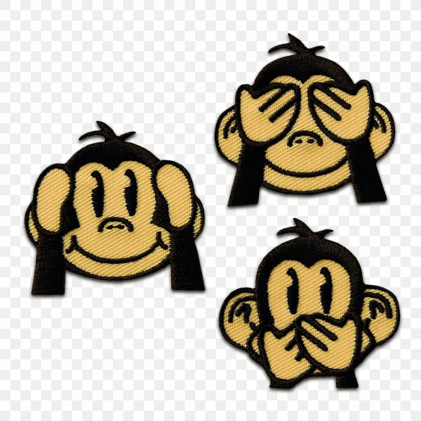 Three Wise Monkeys Embroidered Patch Simian Appliqué, PNG, 1100x1100px, Three Wise Monkeys, Applique, Collecting, Embroidered Patch, Embroidery Download Free