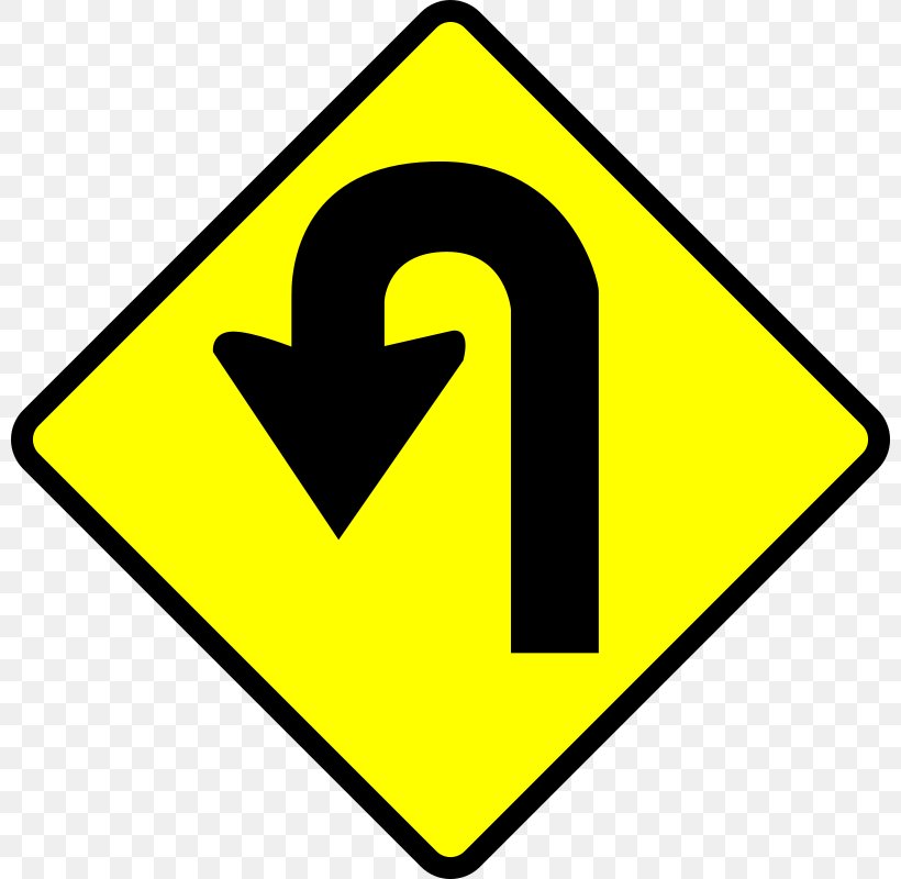 U-turn Warning Sign Clip Art, PNG, 800x800px, Uturn, Area, Hairpin Turn, Point, Road Download Free