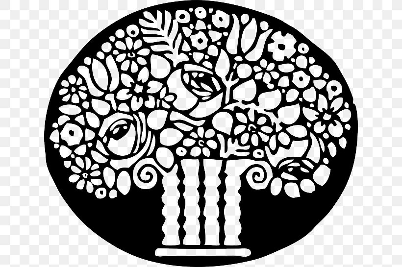 Floral Ornament Flower Clip Art, PNG, 640x545px, Floral Ornament, Area, Art, Black And White, Flower Download Free
