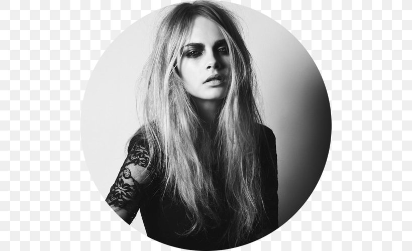 Cara Delevingne Chanel Model Black And White Fashion, PNG, 500x500px, Watercolor, Cartoon, Flower, Frame, Heart Download Free