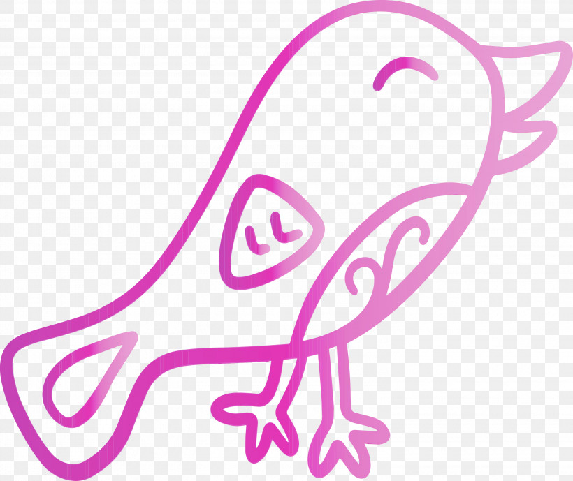 Pink Line Art Magenta, PNG, 3000x2521px, Cute Bird, Cartoon Bird, Line Art, Magenta, Paint Download Free