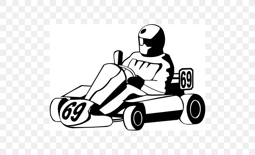 Go-kart Kart Racing Auto Racing Car Golf Buggies, PNG, 500x500px, Gokart, Artwork, Auto Racing, Automotive Design, Black And White Download Free