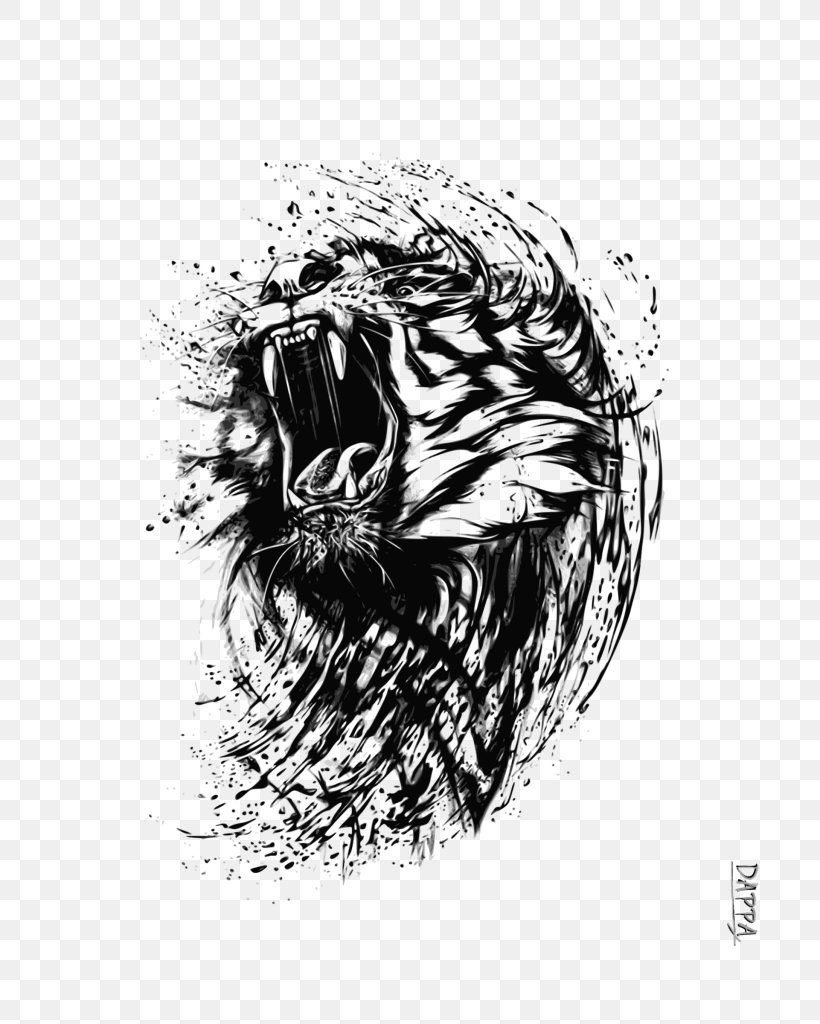 Tiger Cat Roar Drawing Clip Art, PNG, 768x1024px, Tiger, Art, Big Cat, Big Cats, Black Download Free