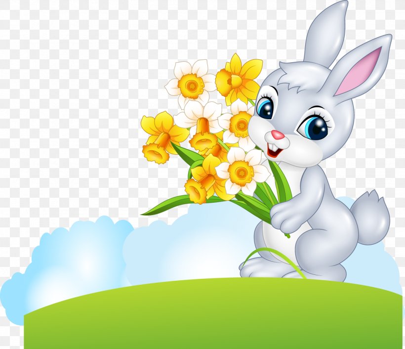 Easter Bunny Cartoon Illustration, PNG, 1437x1238px, Easter Bunny, Cartoon, Drawing, Easter, Easter Egg Download Free