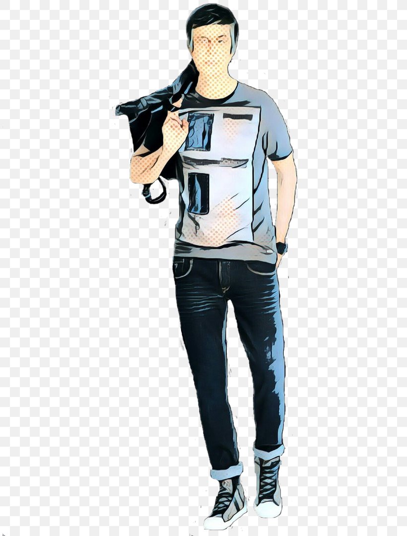 Shoulder Clothing Standing T-shirt Jeans, PNG, 809x1080px, Pop Art, Arm, Clothing, Gun, Jeans Download Free