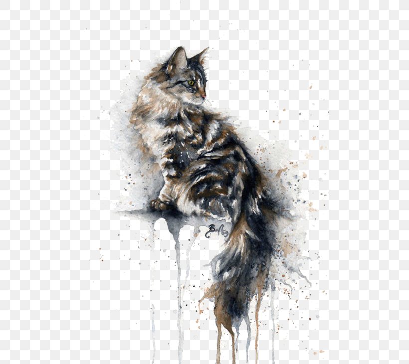 Cat Kitten Watercolor Painting Drawing, PNG, 500x729px, Cat, Art, Canvas, Carnivoran, Cat Like Mammal Download Free