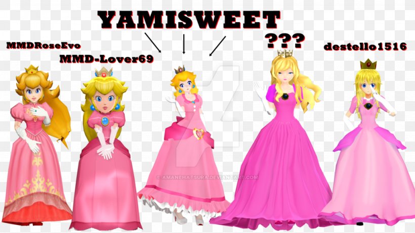 Princess Peach Princess Zelda Tennis Nintendo MikuMikuDance, PNG, 1024x576px, Princess Peach, Barbie, Clothing, Costume, Doll Download Free