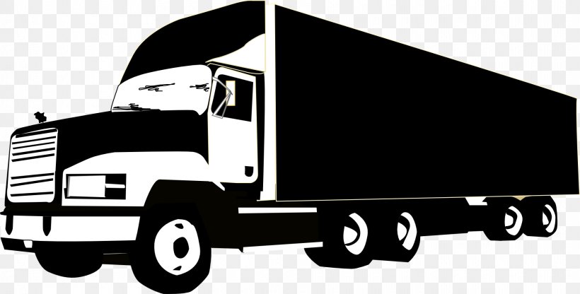 Pickup Truck Semi-trailer Truck Clip Art, PNG, 1920x975px, Pickup Truck, Automotive Design, Black And White, Brand, Car Download Free