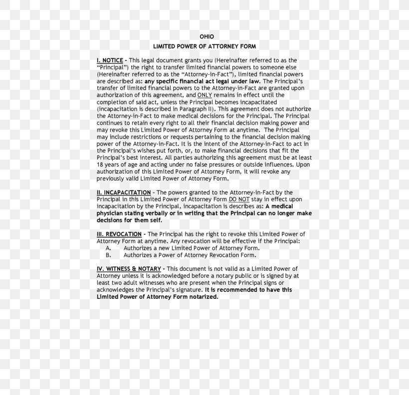 Power Of Attorney Form Kentucky Legal Instrument Document, PNG, 612x792px, Power Of Attorney, Act, Area, Attorneyinfact, Document Download Free