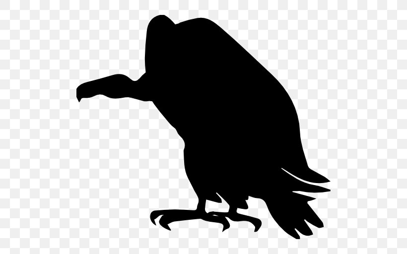 Turkey Vulture Silhouette Clip Art, PNG, 512x512px, Turkey Vulture, Artwork, Beak, Bird, Black And White Download Free