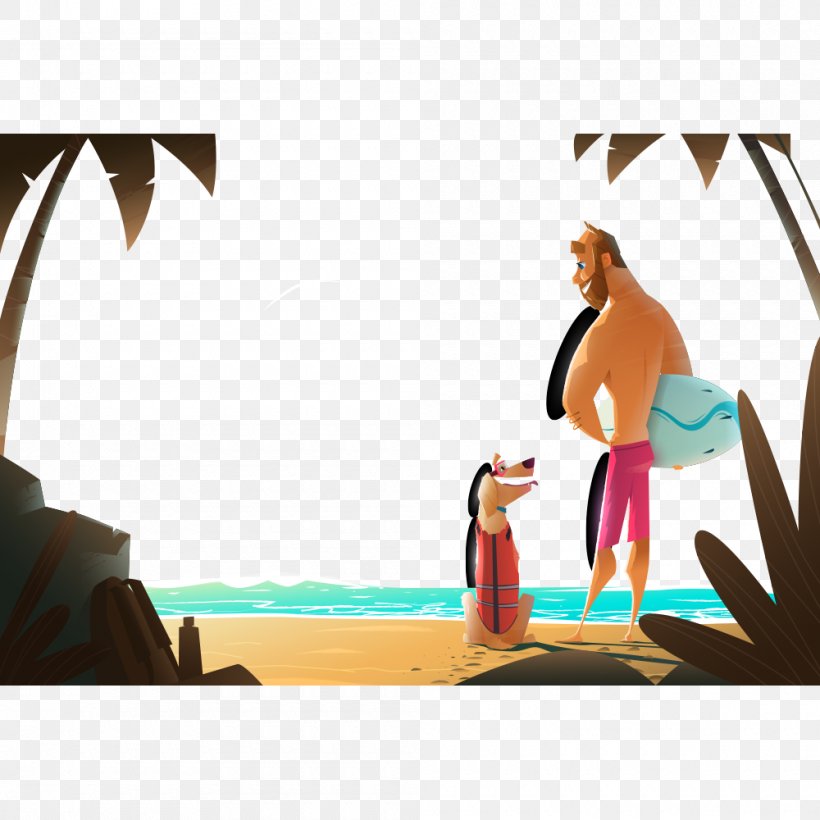 Illustration Vector Graphics Beach Image Sea, PNG, 1000x1000px, Beach, Apartment, Arm, Art, Cartoon Download Free