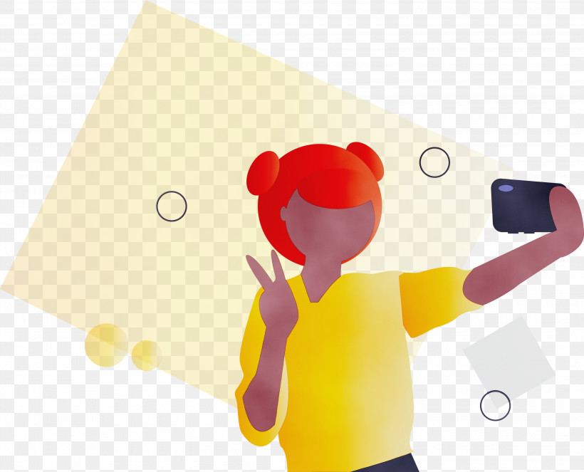 Yellow Cartoon Finger Hand Gesture, PNG, 3000x2427px, Taking Selfie, Camera, Cartoon, Finger, Gesture Download Free