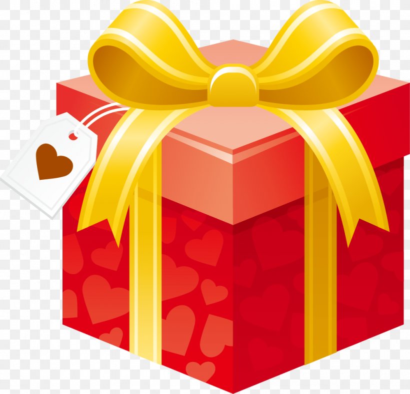 Euclidean Vector Gift Box, PNG, 997x960px, Gift, Box, Gratis, Ribbon, Yellow Download Free