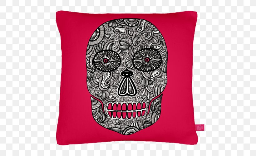 Throw Pillows Cushion Skull, PNG, 500x500px, Throw Pillows, Cushion, Pillow, Skull, Textile Download Free