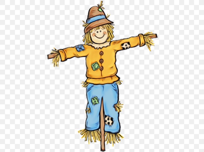 Scarecrow Cartoon Clip Art Costume Agriculture, PNG, 450x612px, Watercolor, Agriculture, Animation, Cartoon, Costume Download Free