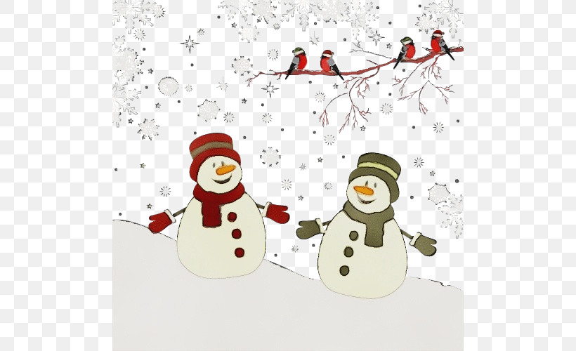 Snowman, PNG, 500x500px, Watercolor, Christmas Eve, Paint, Snow, Snowman Download Free