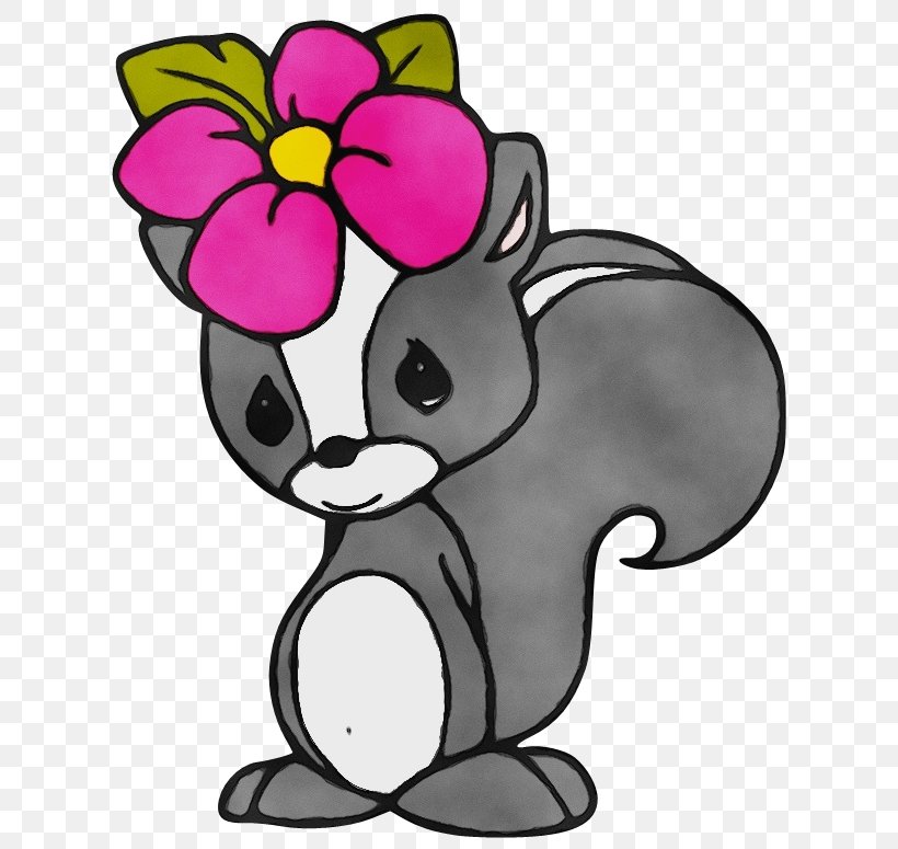 Cartoon Animal Figure Squirrel Plant Flower, PNG, 639x775px, Watercolor, Animal Figure, Cartoon, Flower, Paint Download Free